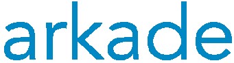 Arkade e. V. Das Bild zeigt das Logo des Vereins Arkade. Zu sehen ist ein blauer Schriftzug, der aus dem kleingeschriebenen Wort Arkade besteht.