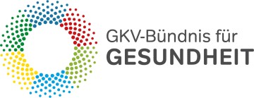 Logo GVK – Bündnis für Gesundheit. Zu sehen ist ein bunter Kreis mit verschiedenfarbigen Punkten, welches das Logo darstellt.