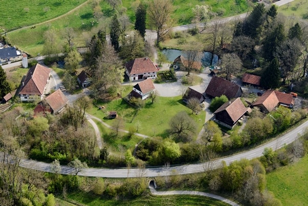 Vogelperspektive Gelände Bauernhausmuseum